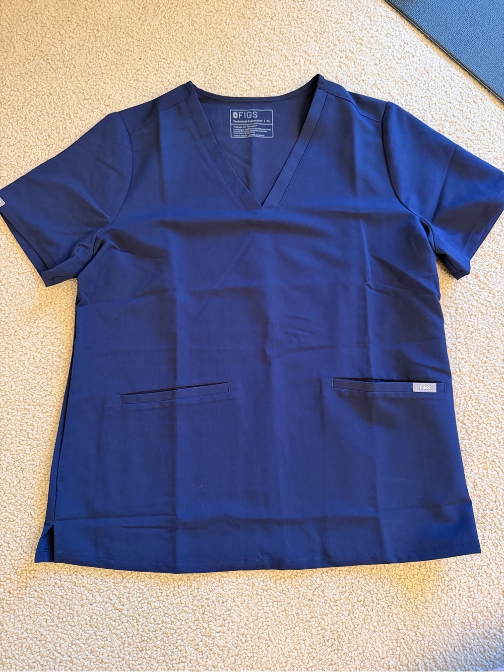Figs Women’s Navy V-Neck Short Sleeve Scrub Top